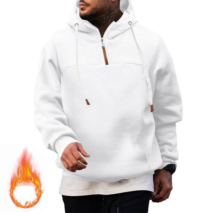 Herren Hoodie mit hohem Kragen und innovativem Reißverschluss Drune