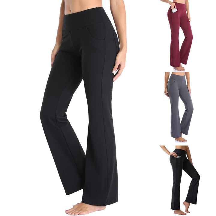 Damen Bequeme Bootcut-Hose mit elastischem Bund und funktionalen Taschen Drune