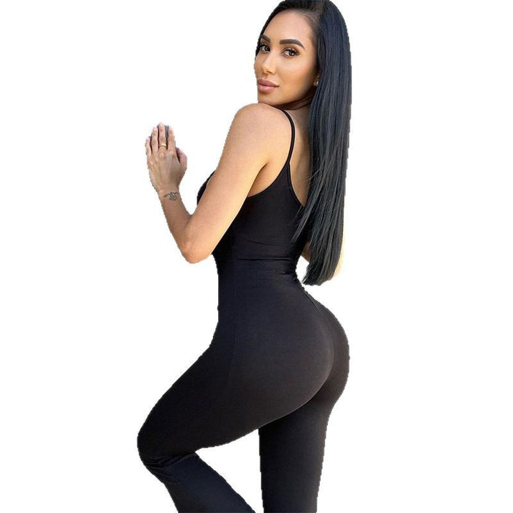 Damen weit geschnittener Jumpsuit mit verstellbaren Spaghetti-Trägern und schickem Flared-Schnitt Drune