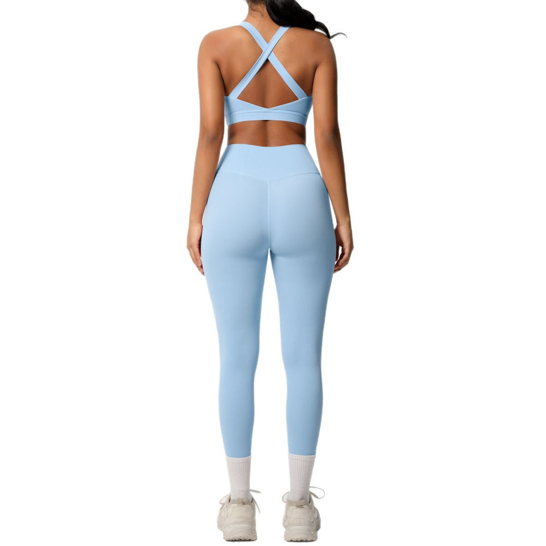 Damen Sport-BH und hochleistungs Leggings Set mit atmungsaktivem Design Drune