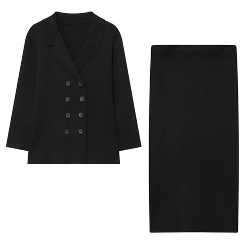 Damen elegante Double-Breasted Blazerjacke Drune