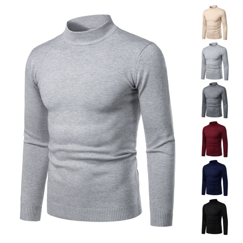 Herren warme Rollkragenpullover aus feinem Strickmaterial Drune