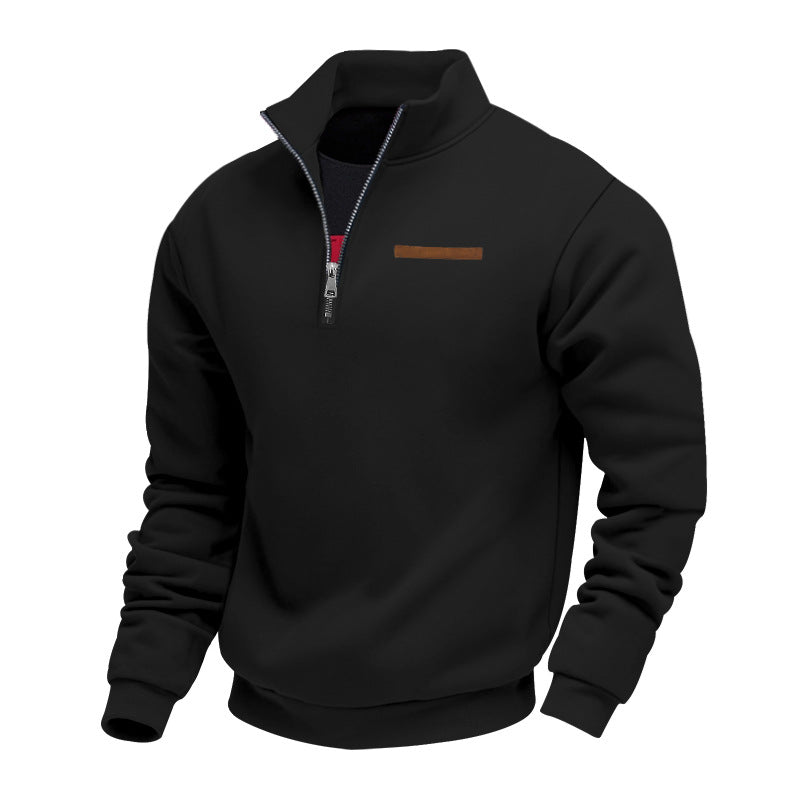 Herren modischer Kapuzenpullover mit halbem Reißverschluss und hochwertigen Details Drune