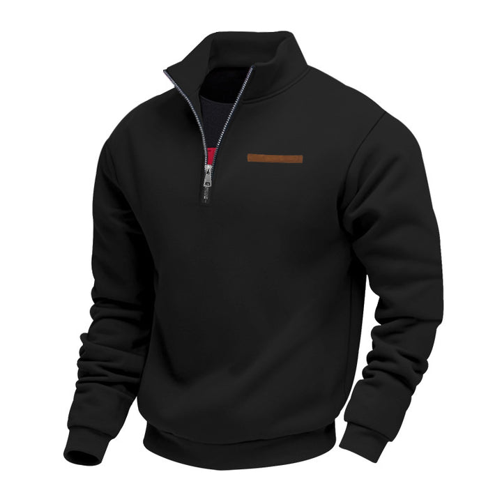 Herren modischer Kapuzenpullover mit halbem Reißverschluss und hochwertigen Details Drune