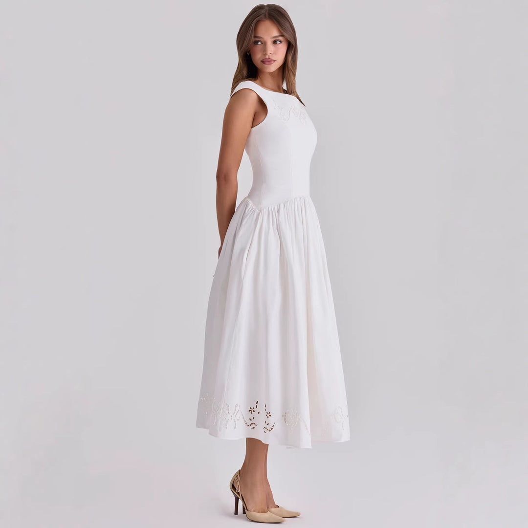 Damen Elegantes Midi-Kleid mit incisierten Details Drune