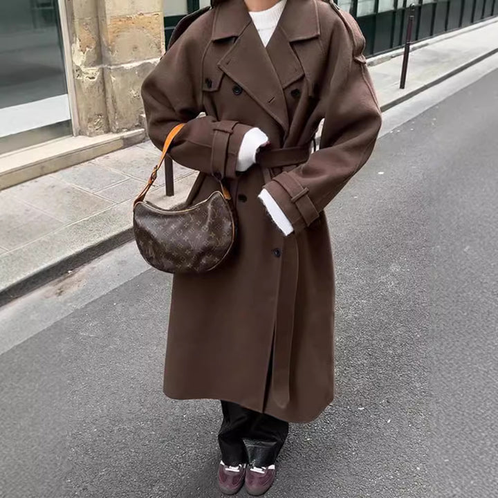 Damen Oversized Trenchcoat aus weichem Wollmix Drune