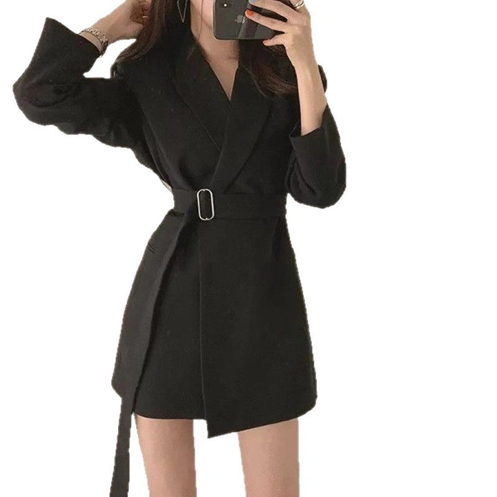 Damen Blazer-Kleid mit tailliertem Schnitt und Gürtel Drune