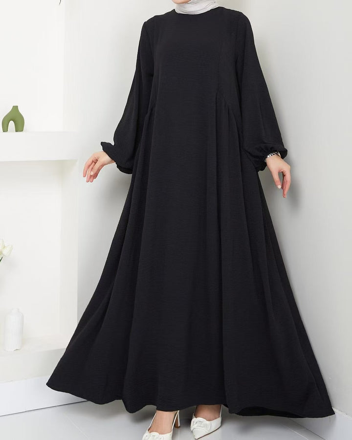 Damen elegantes Maxikleid mit voluminösen Ärmeln und fließendem Schnitt Drune