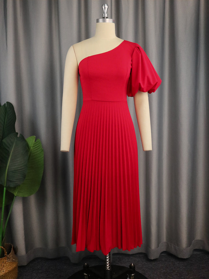 Damen Einseitiges Maxikleid mit Plissee-Details Drune
