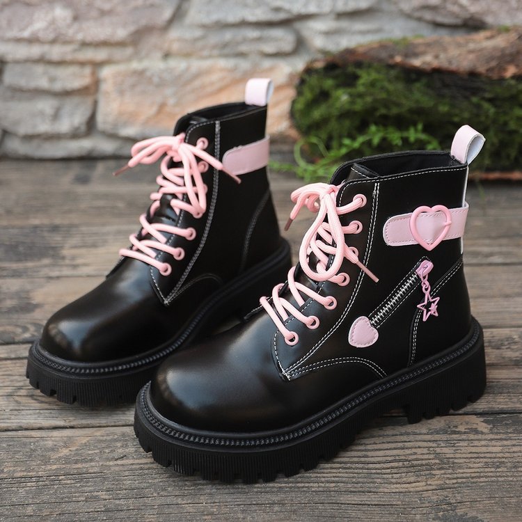 Damen Modische Stiefel mit Herz- und Stern-Details Drune
