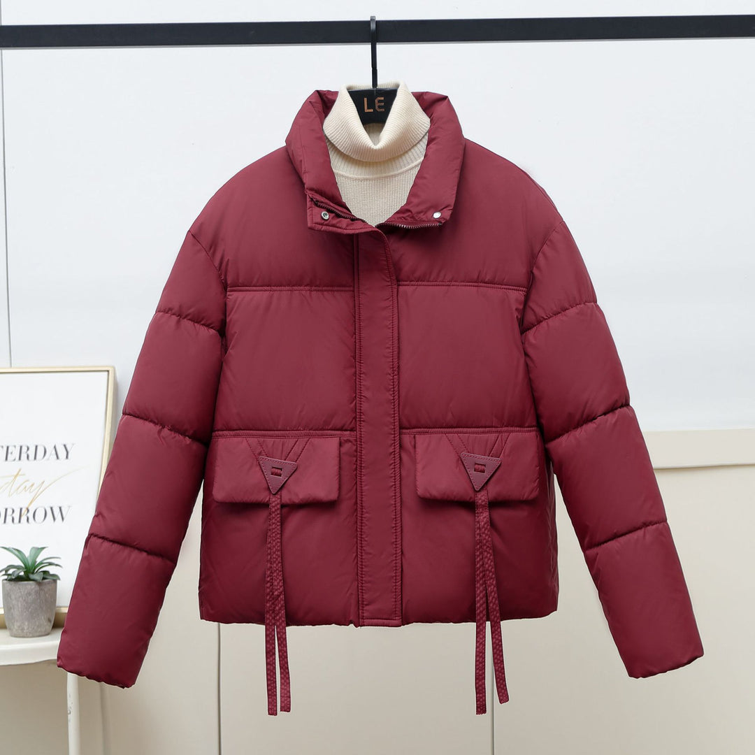 Damen gesteppte Übergangsjacke mit hohem Kragen und modernen praktischen Taschen Drune