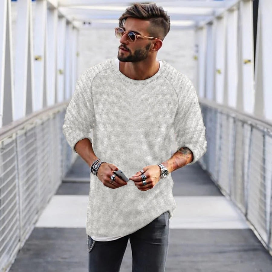 Herren lässiger Pullover mit innovativem Strickmuster Drune