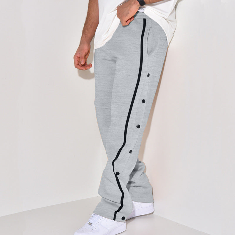 Herren Sportliche Jogginghose mit Druckknopf-Detail und seitlichen Taschen Drune
