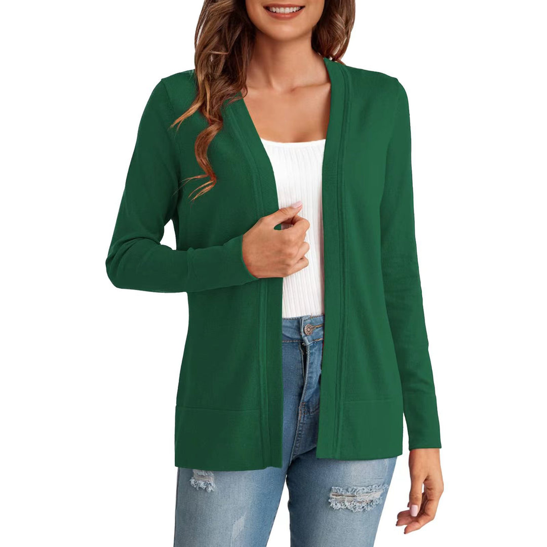 Damen Langarm Strickjacke mit offenem Design und praktischen Taschen Drune