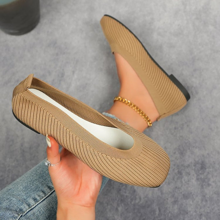 Damen Komfortable und modische Ballerinas mit strukturiertem Obermaterial Drune