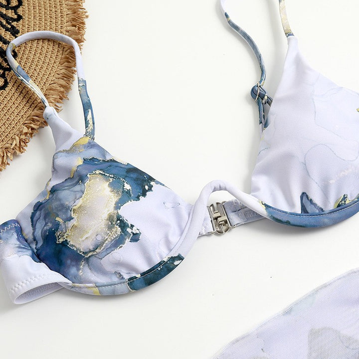 Damen Triangel-Bikini-Set mit elegantem Wickelrock Drune