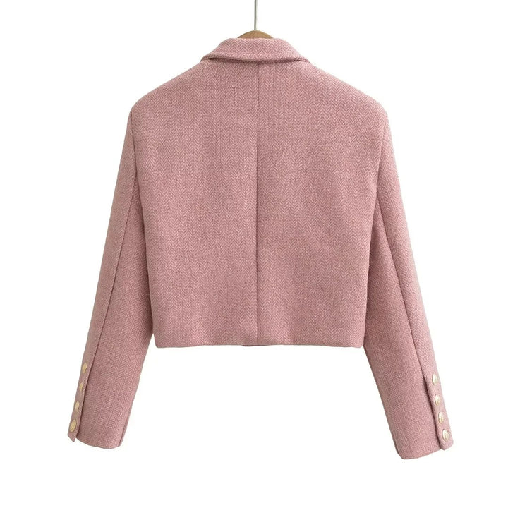 Damen cropped Blazerjacke im eleganten Herringbone-Design Drune