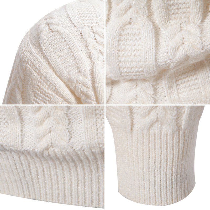 Herren modischer Rollkragenpullover mit strukturiertem Zopfmuster Drune