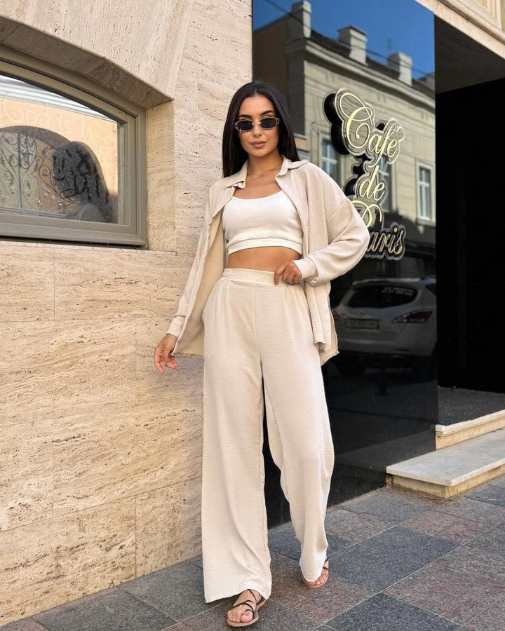 Damen lässiges Zweiteiliges Set aus atmungsaktivem Material Drune