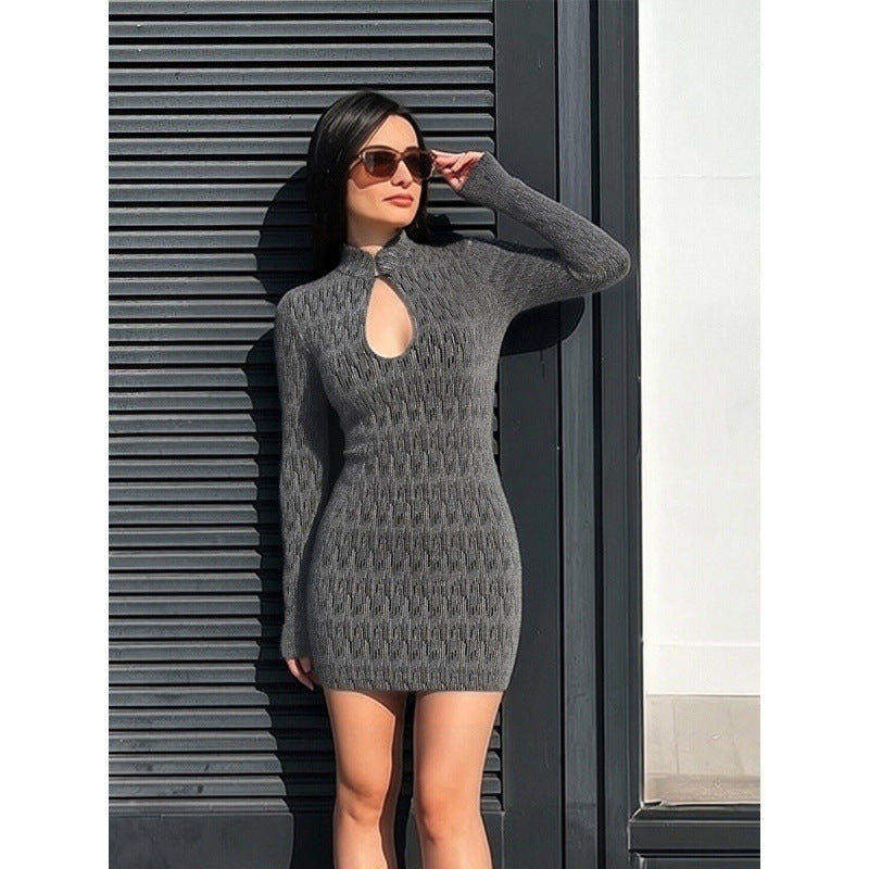 Damen figurbetontes Kurzarmkleid mit modernen Rippstrukturen Drune