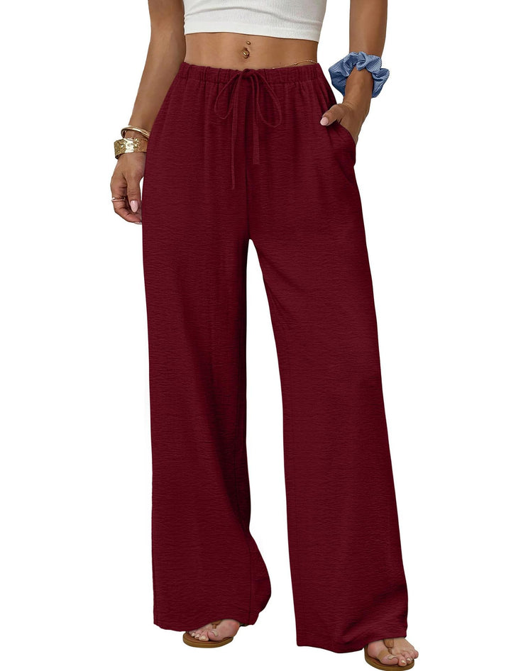 Damen Weite entspannte Sommerhose mit elastischem Bund und Taschen Drune