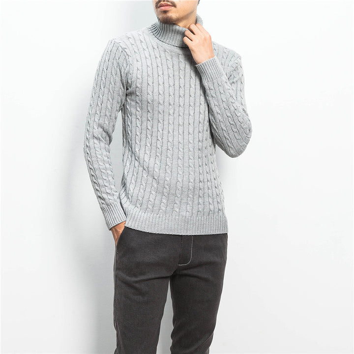 Herren nan Feinstrick-Rollkragenpullover mit Zopfmuster und schmaler Silhouette Drune