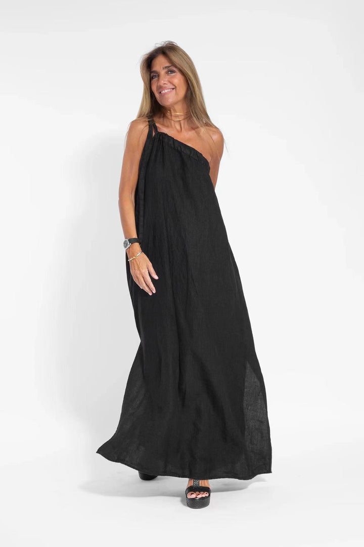 Damen Maxikleid mit asymmetrischem Träger Drune
