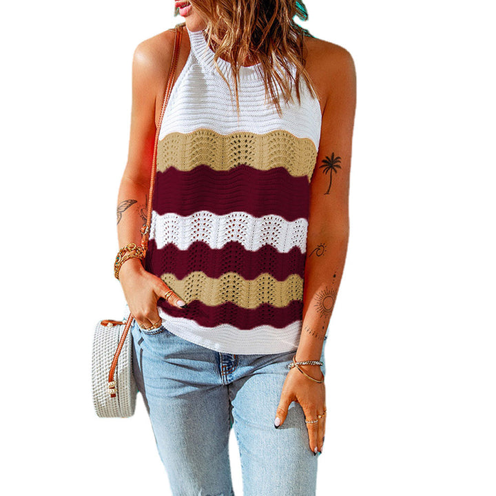 Damen lässiges Stricktop mit kreativem Wellenmuster und luftiger Passform Drune
