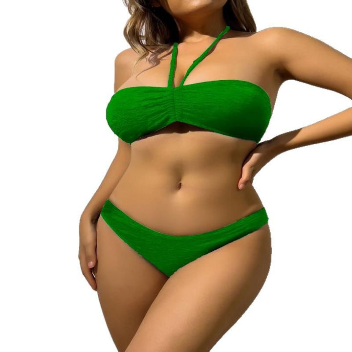 Damen Bandeau-Bikini mit elastischen Trägern und raffiniertem Wickeldetail Drune