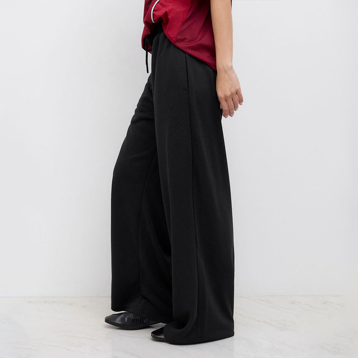 Damen Weit geschnittene Freizeithose aus hochwertigem Baumwollmix mit elastischem Bund Drune