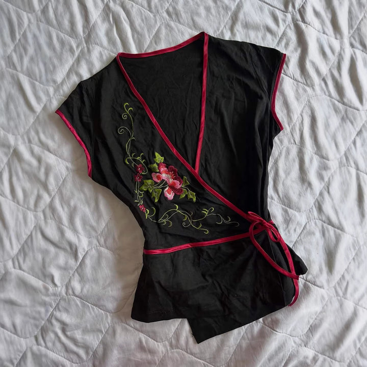 Damen Blusenkleid mit floralen Stickereien Drune
