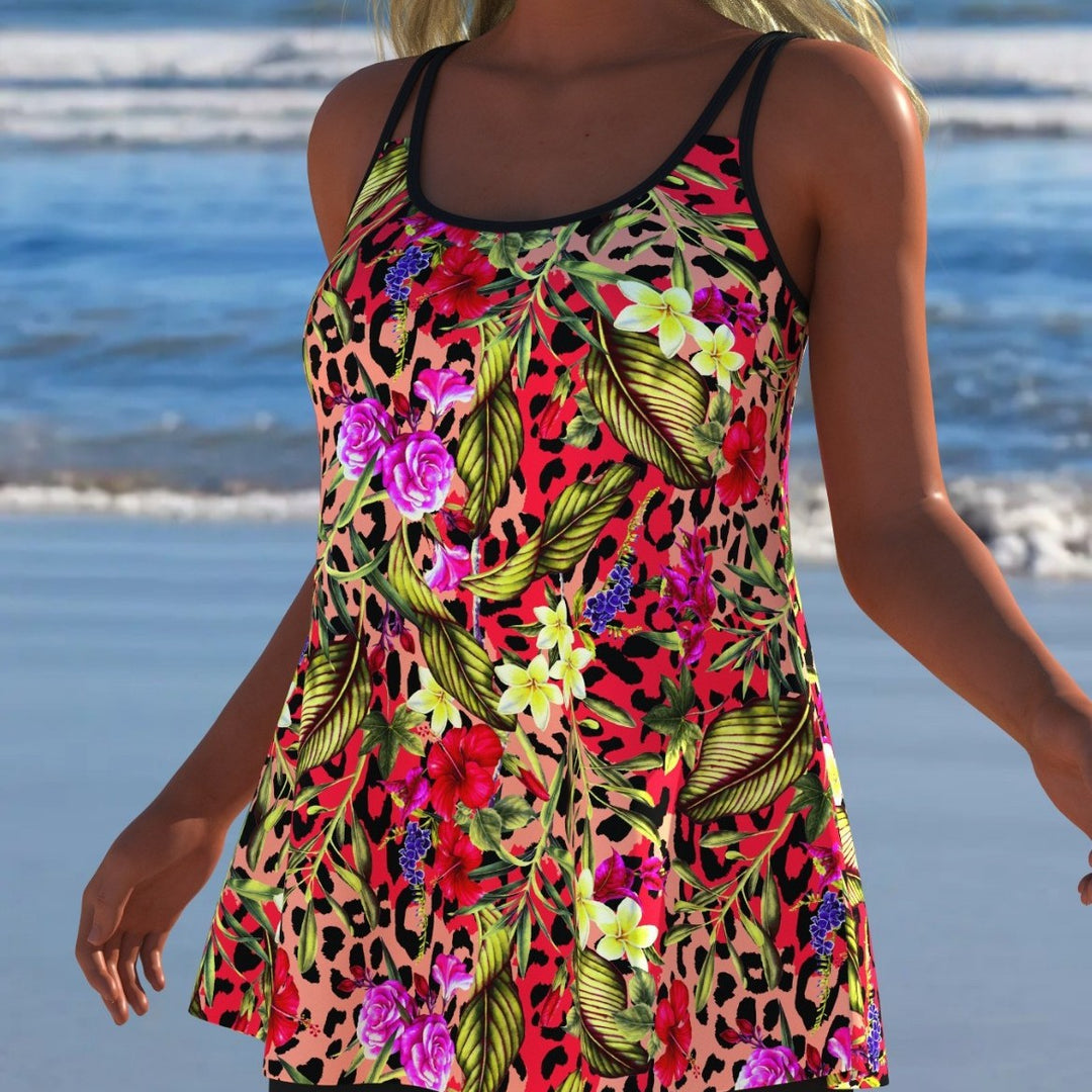 Damen Schwimmanzug mit modischem A-Linien-Schnitt und floralem Design Drune