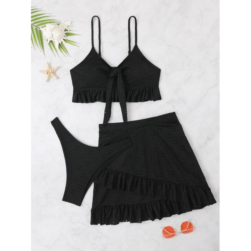 Damen Bikini-Set mit Oberteil und rüschigem Rock Drune