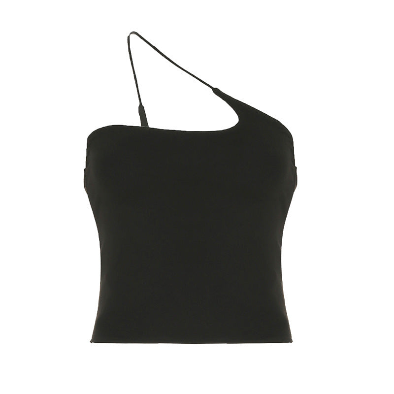 Damen Elegantes One-Shoulder Top aus elastischem Stoff Drune