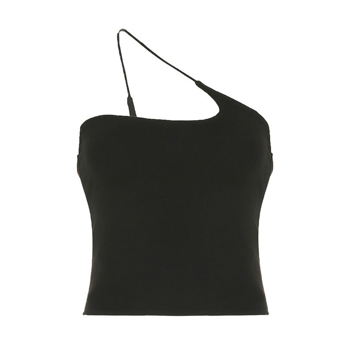 Damen Elegantes One-Shoulder Top aus elastischem Stoff Drune