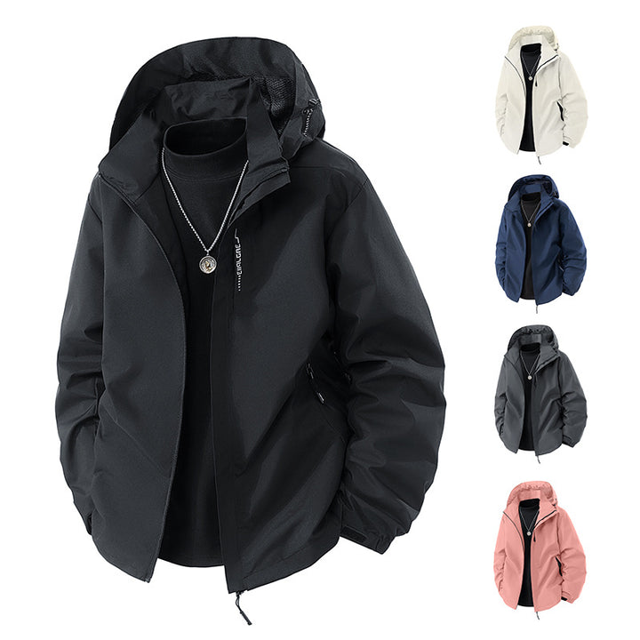 Herren nan leichte wetterfeste Softshelljacke mit verstellbarer Kapuze, winddichter Außenlage und atmungsaktivem Meshfutter Drune