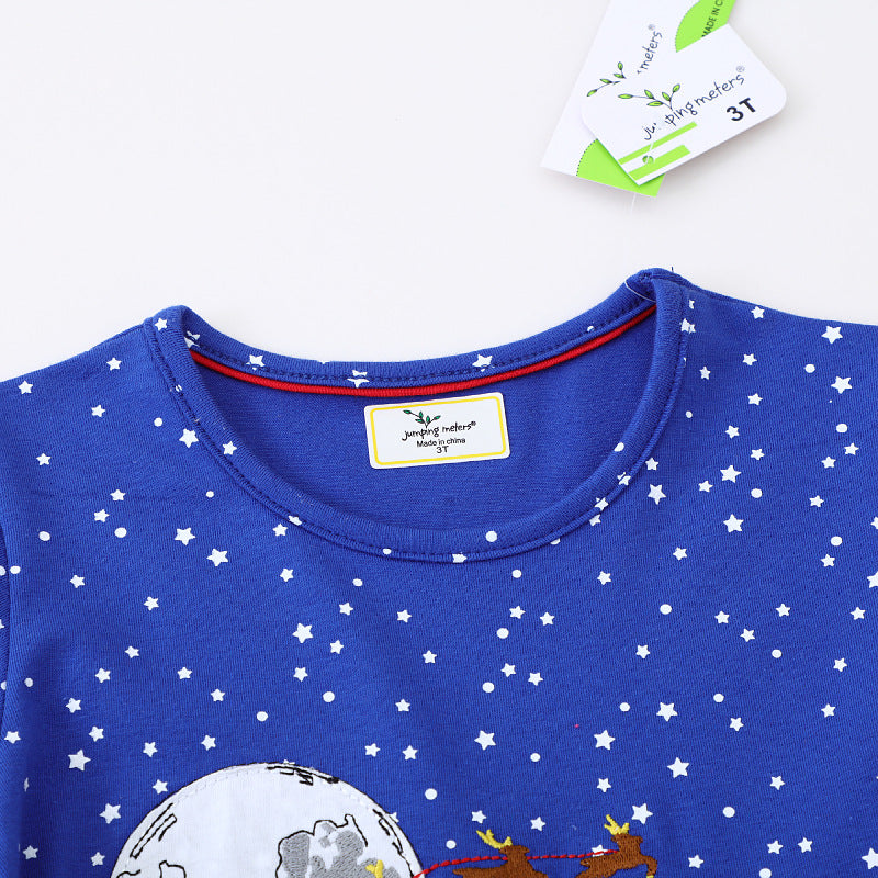 Mädchen Langarmkleid mit Weihnachtsmotiv Drune