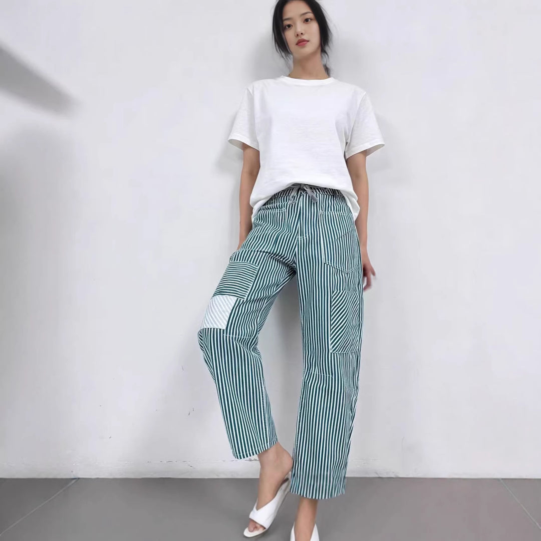 Damen weite Cargo-Hose mit praktischen Taschen und einzigartigem Design Drune