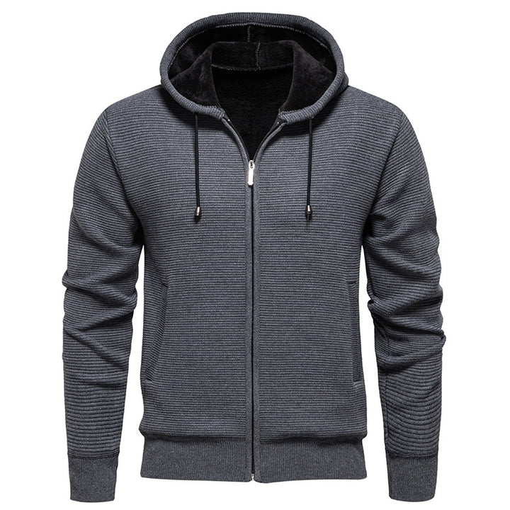 Herren sportliche Fleecejacke mit hohem Kragen und Reißverschluss Drune