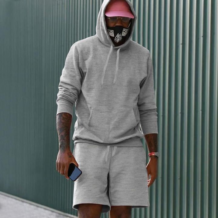 Herren sportliches Hoodie- und Shorts-Set aus hochwertigem Sweatmaterial Drune