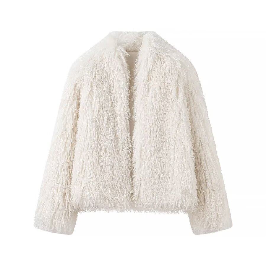 Damen Kuschelige Plüschjacke mit modernem Schnitt und weichem Material Drune
