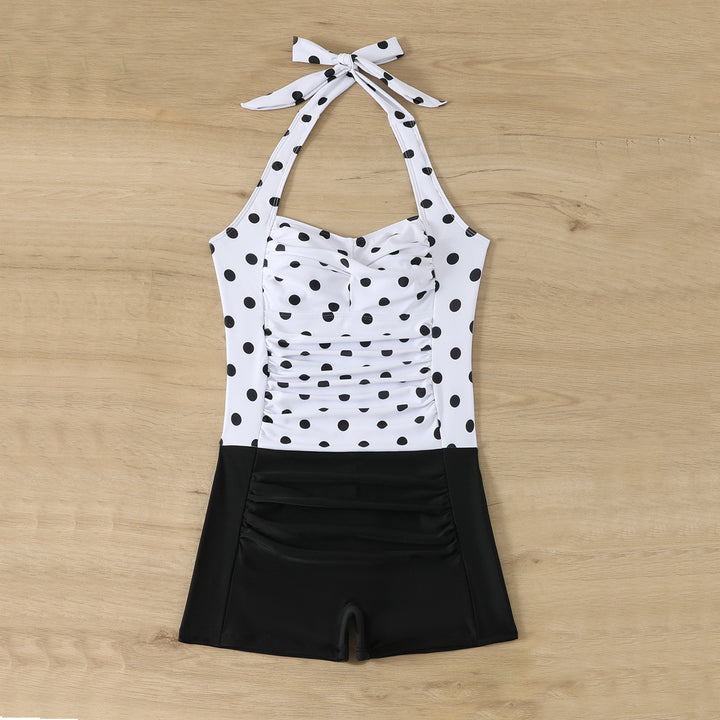 Damen Einteiliger Badeanzug mit Rüschendetails und Hüftshorts Drune