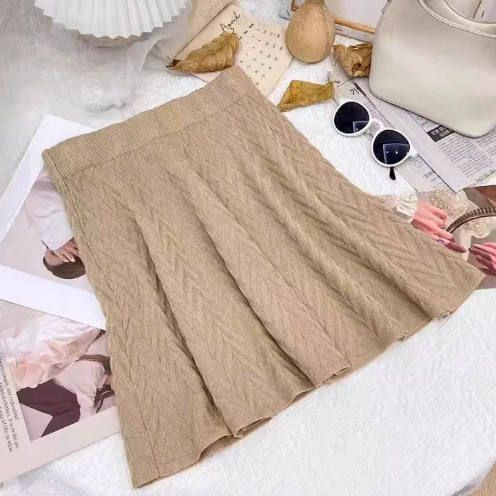 Damen Strickrock mit eleganten Zopfdetails und schmeichelndem Fall Drune