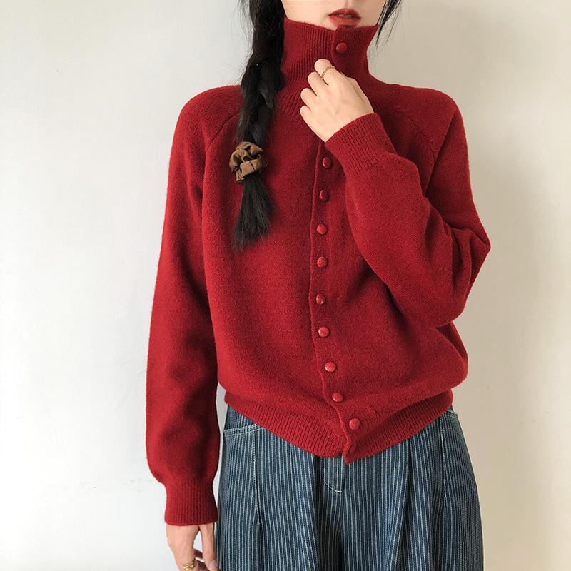 Damen modischer Cardigan mit Knopfdetails Drune
