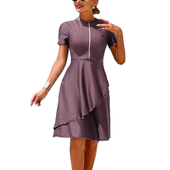 Damen Elegantes Strandkleid mit Rüschendesign Drune