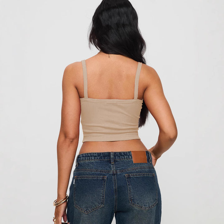 Damen Crop Top mit feinen Rippdetails Drune