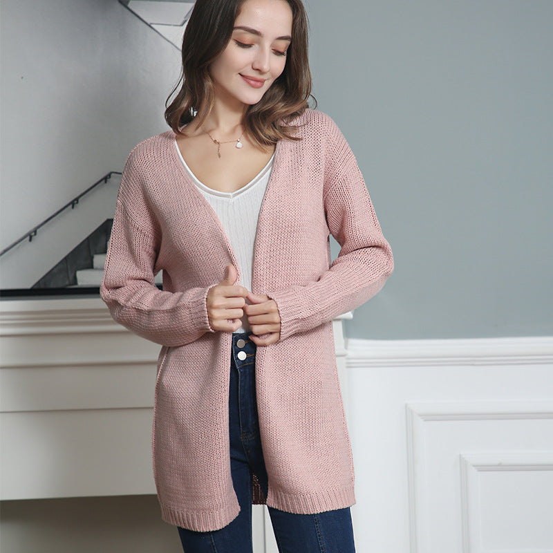 Damen Offene Strickjacke mit lässigem Schnitt und Taschen Drune