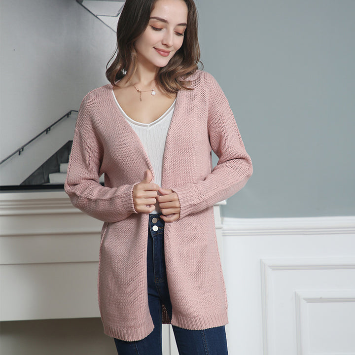 Damen Offene Strickjacke mit lässigem Schnitt und Taschen Drune