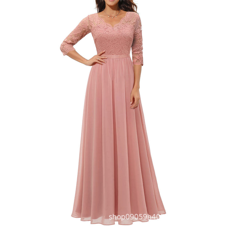 Damen elegantes Spitzenkleid Drune
