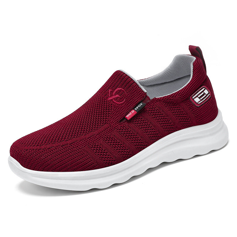 Herren nan atmungsaktiver Slip-On Strick-Freizeitschuh mit elastischem Einstieg, gepolsterter Komfortsohle und rutschfester Wellenlaufsohle Drune
